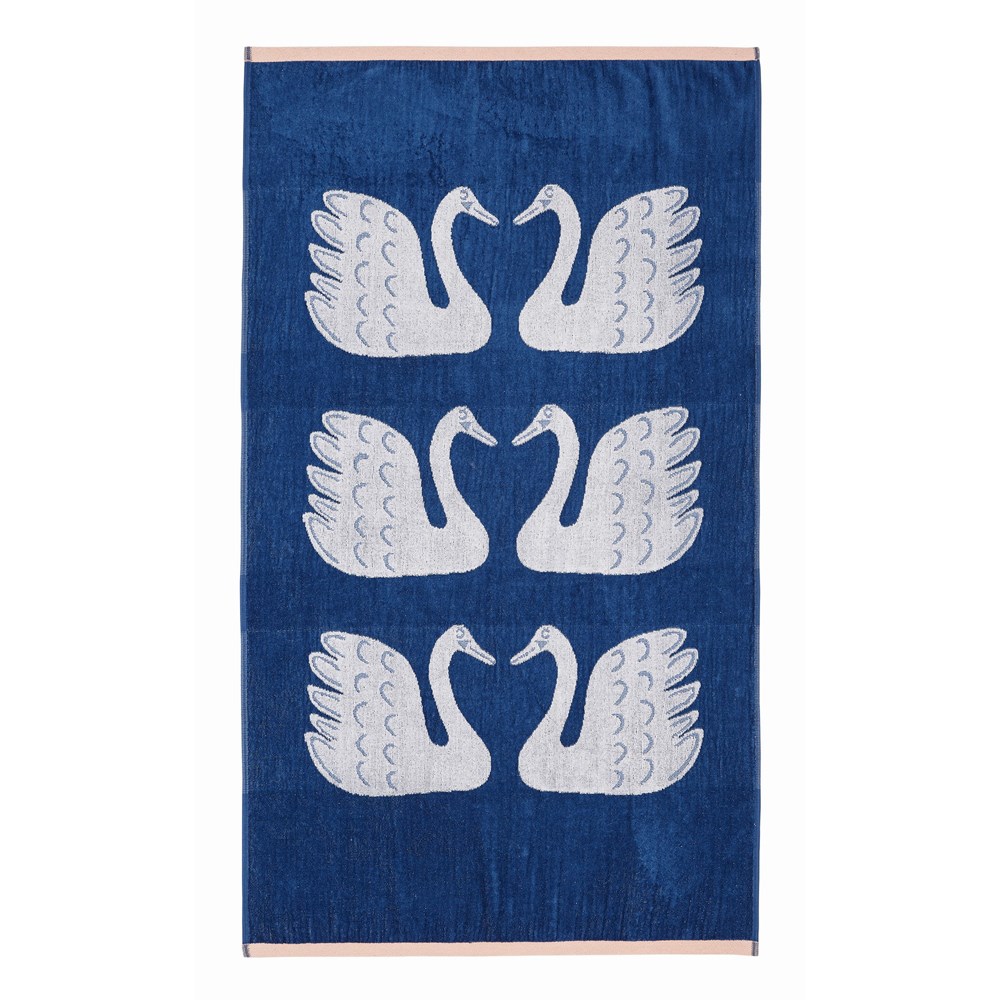 Swim Swan Swan Towels by Scion in Denim Blue